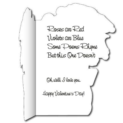 Roses Giant Cut Card - Stock Design Valentine's Day - w/Envelope