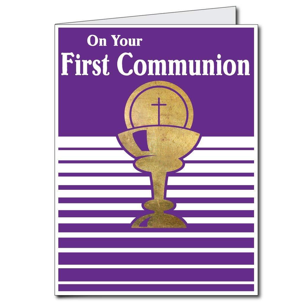 3' Stock Design Giant Communion Card - Purple Design w/Envelope