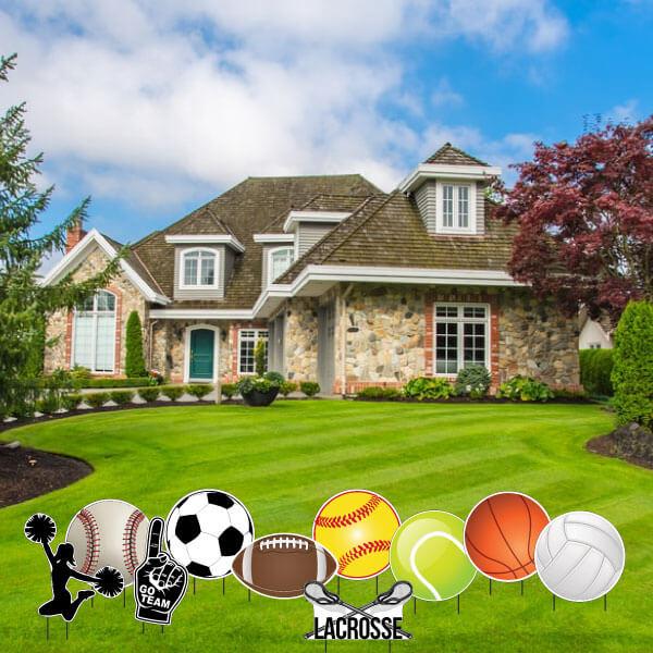 Sports Themed Yard Signs Bundle - 10 sign set