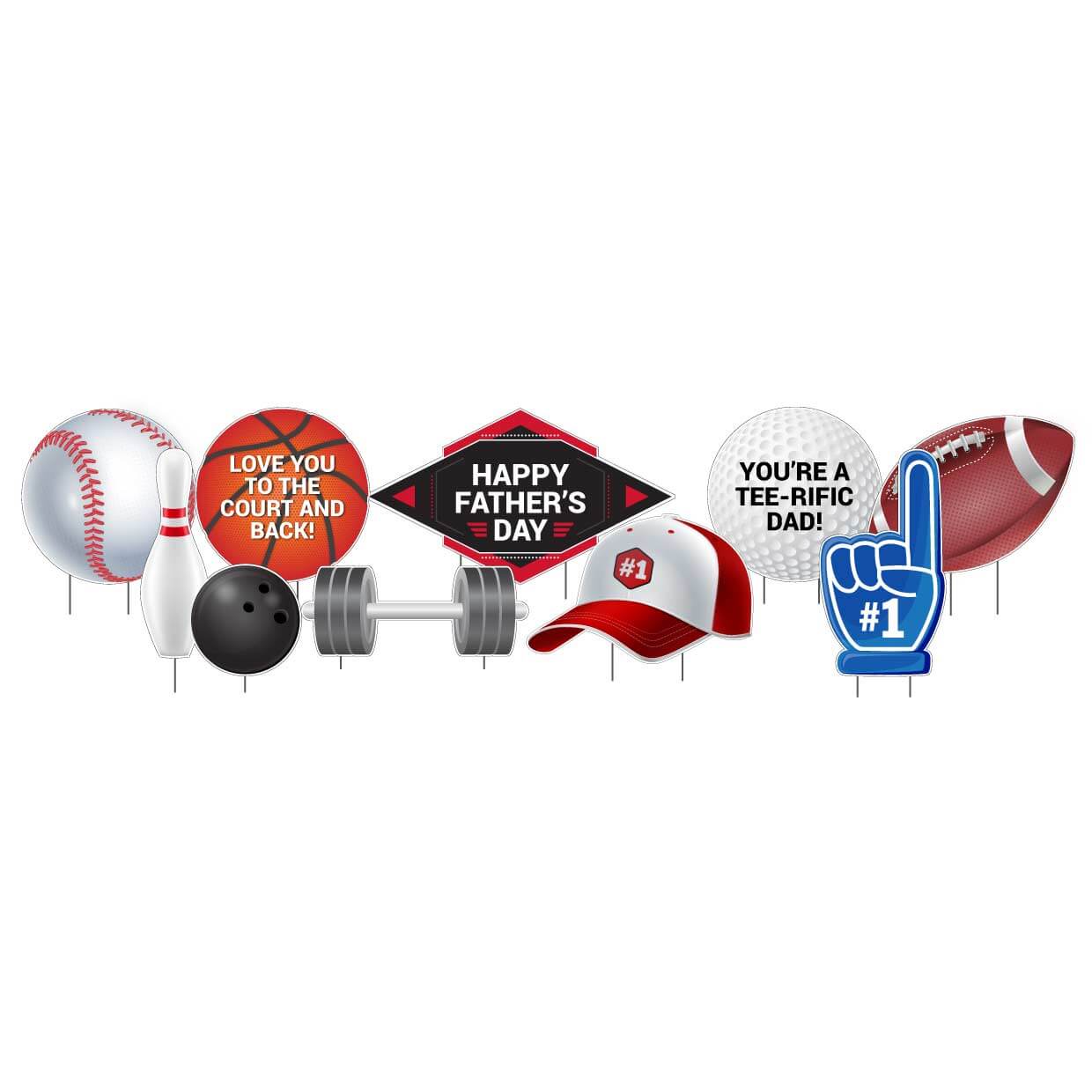 Father's Day Sports Theme yard cards
