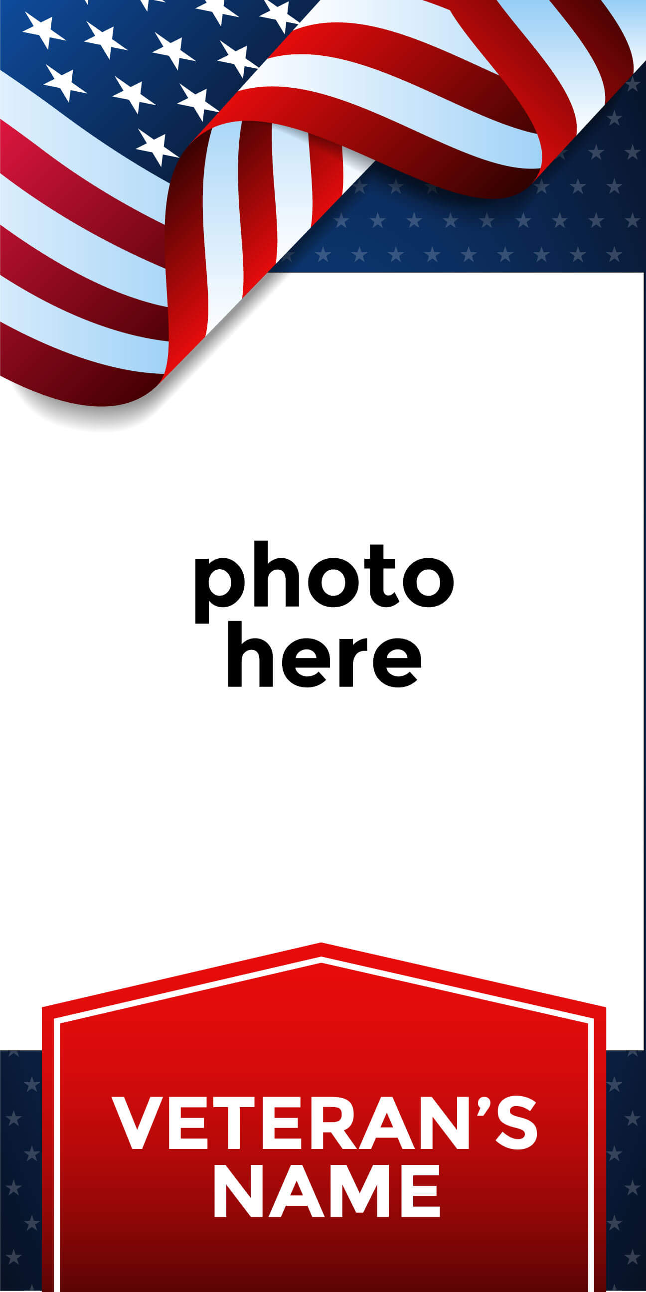 18"x36" Custom Veteran Pole Banner