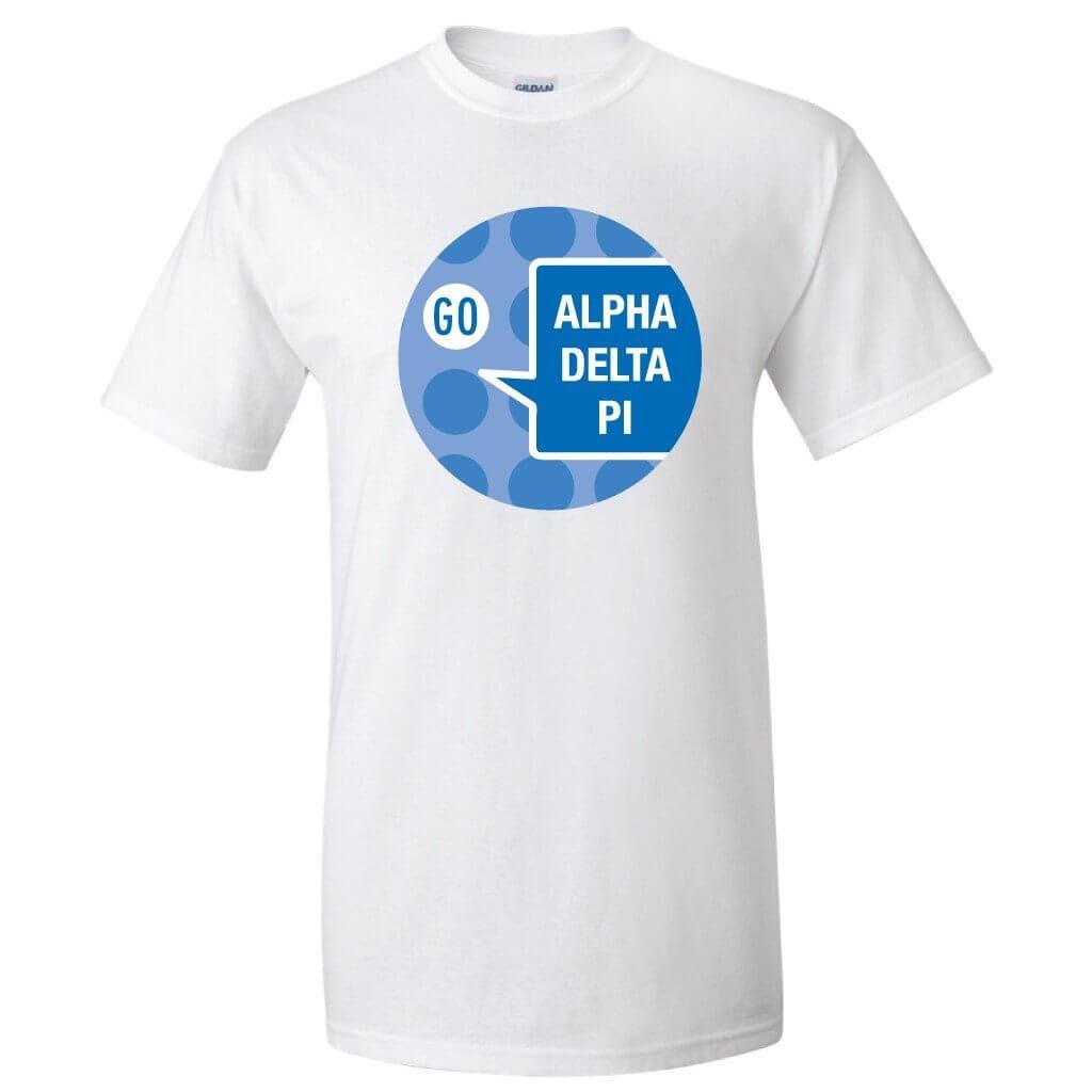 Alpha Delta Pi Standard T-Shirt - Speech Bubble Design - FREE SHIPPING