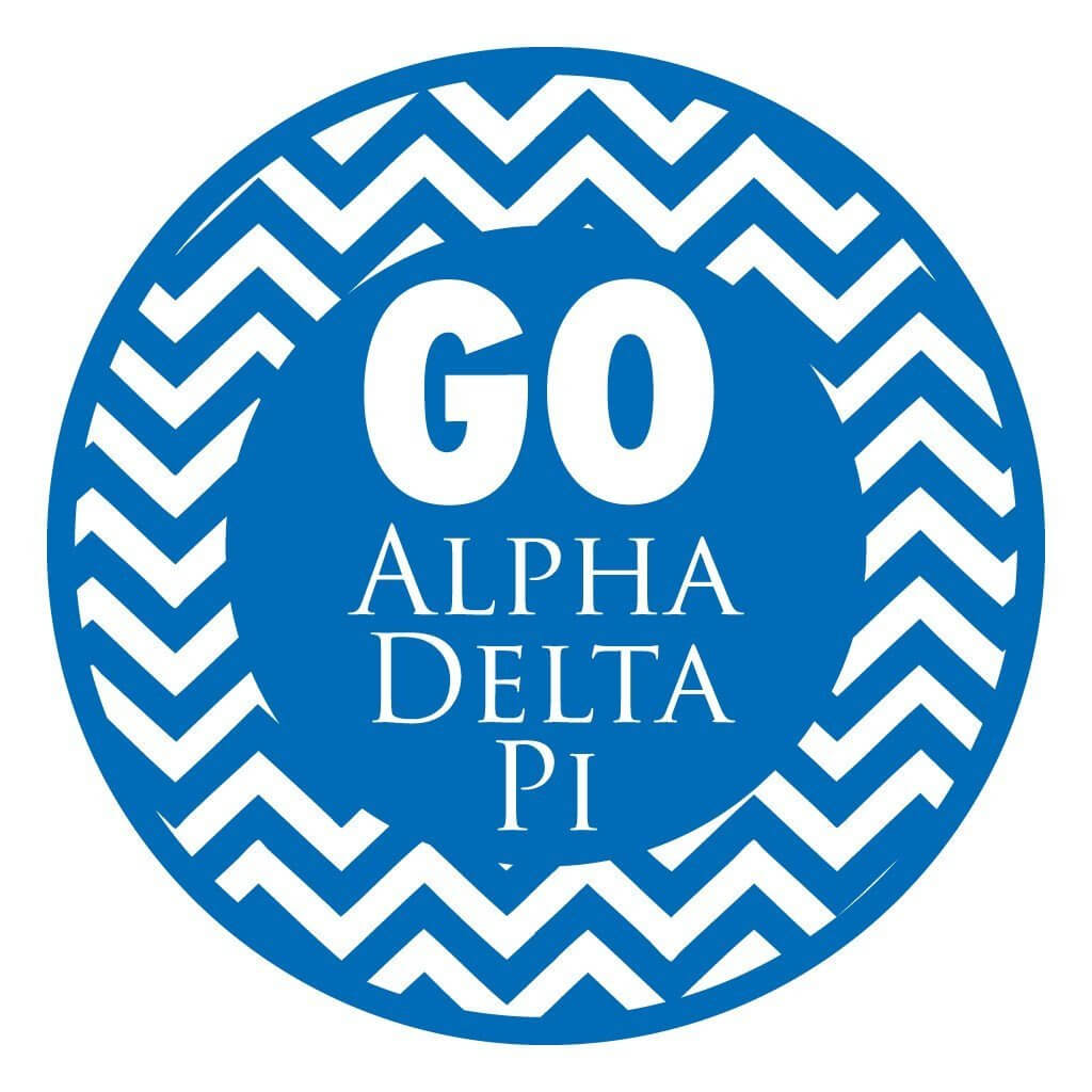 Alpha Delta Pi Canvas Tote Bag - Chevron Stripe Design