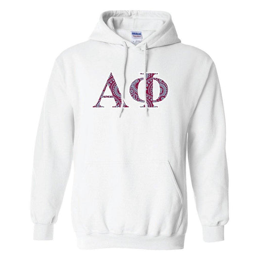 Alpha Phi Hooded Sweatshirt Greek Letters Design FREE SHIPPING