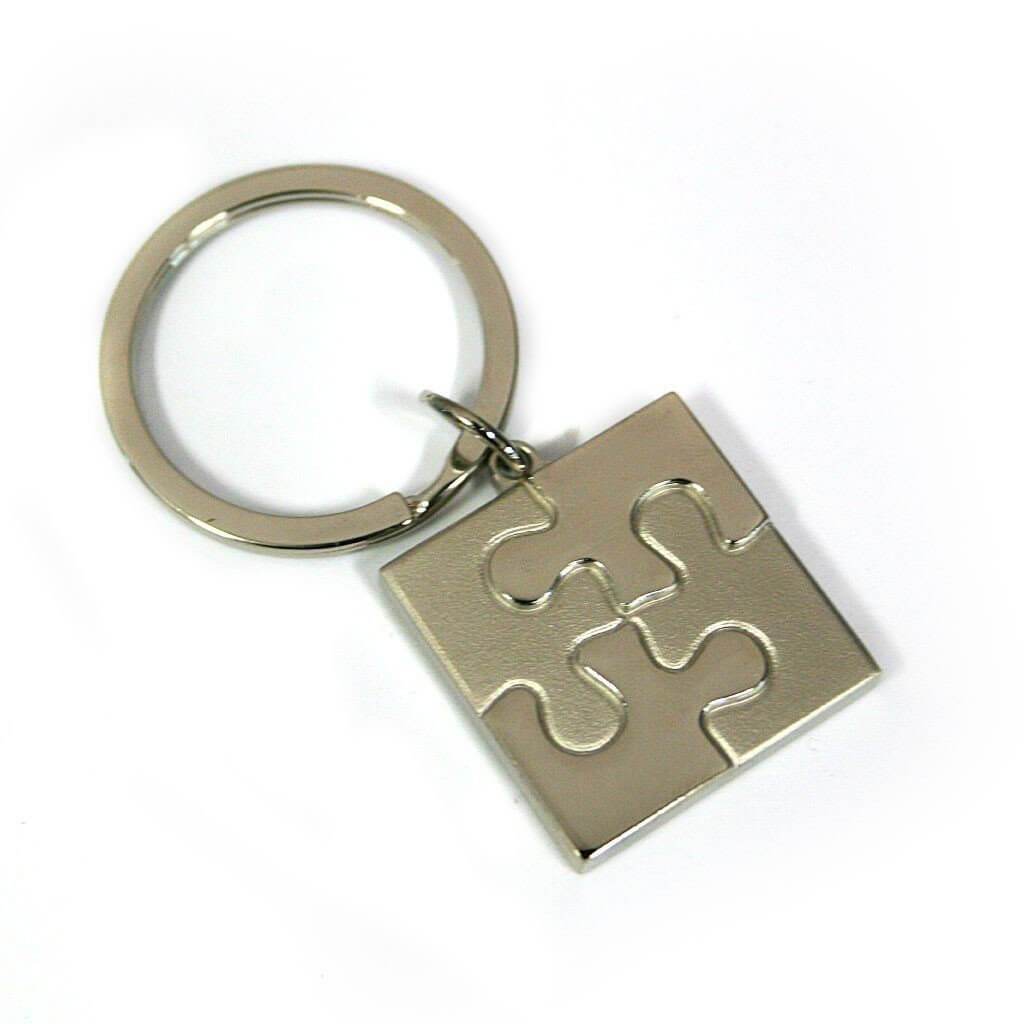 Autism Awareness Silver Key Chain