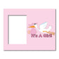 It's a Girl Stork Decorative Picture Frame - Holds 4"x6" Photo