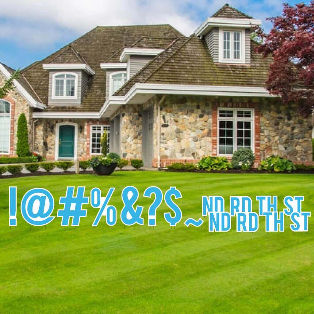 Bebas 18" Solid Color Special Characters Yard Letters 16 pcs