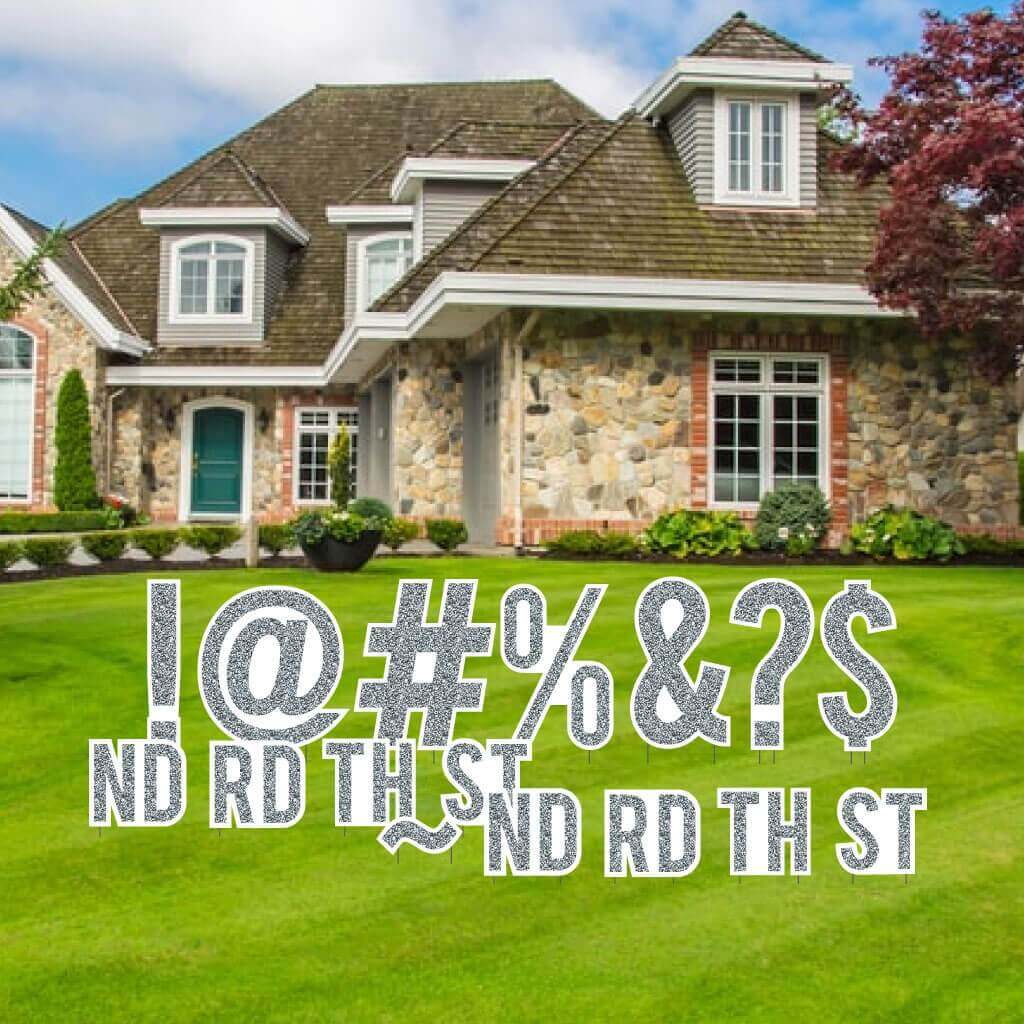 Bebas 24" Faux Glitter Special Characters Yard Letters 16 pcs