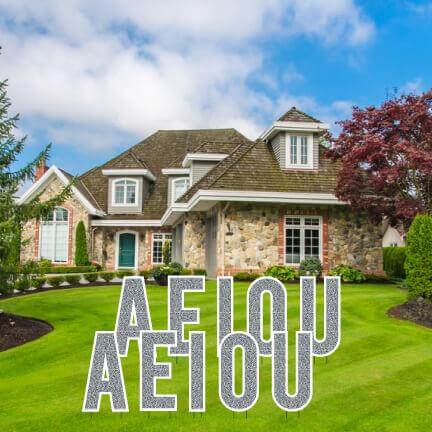 Bebas 24" Faux Glitter Vowel Yard Letters Set