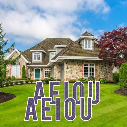 Bebas 24" Mermaid Faux Glitter Vowel Yard Letters Set