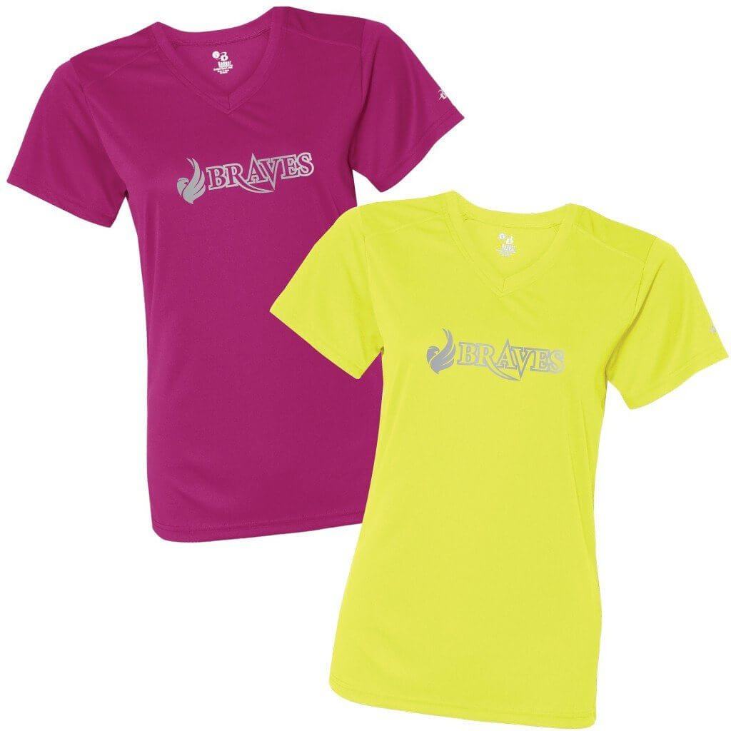 BHC Braves Women's Safety Runner Reflective V-neck Performance Shirt