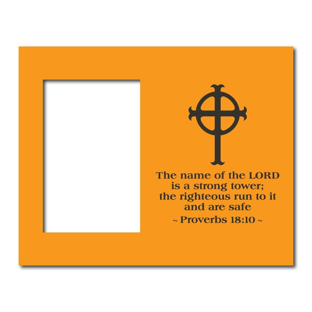 Proverbs 18:10 Decorative Picture Frame - Holds 4x6 Photo