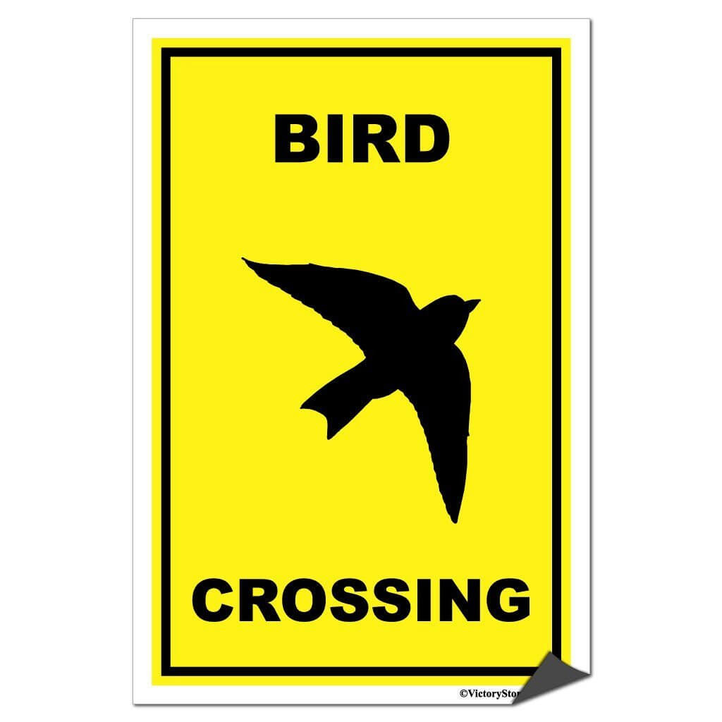 Bird Crossing Sign or Sticker