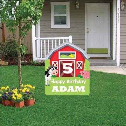 Custom Barnyard Happy Birthday Yard Sign - FREE SHIPPING