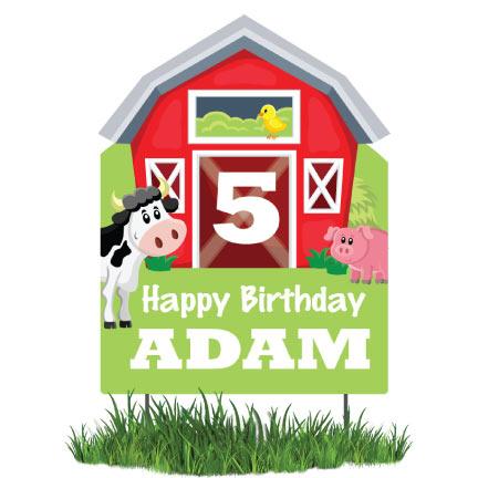 Custom Barnyard Happy Birthday Yard Sign - FREE SHIPPING