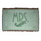 Wedding Themed Woven Blanket - "Mrs." - Green Vintage Inspired Design