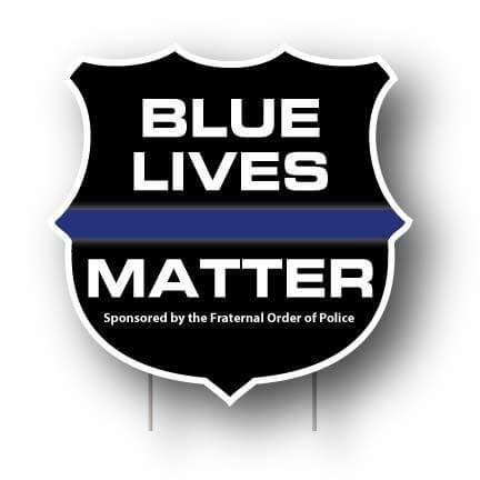 Blue Lives Matter Shield Yard Sign - FREE SHIPPING