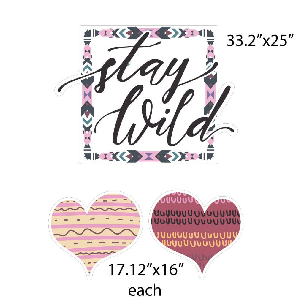 Boho Themed Stay Wild Yard Card 12 pc set (20124)