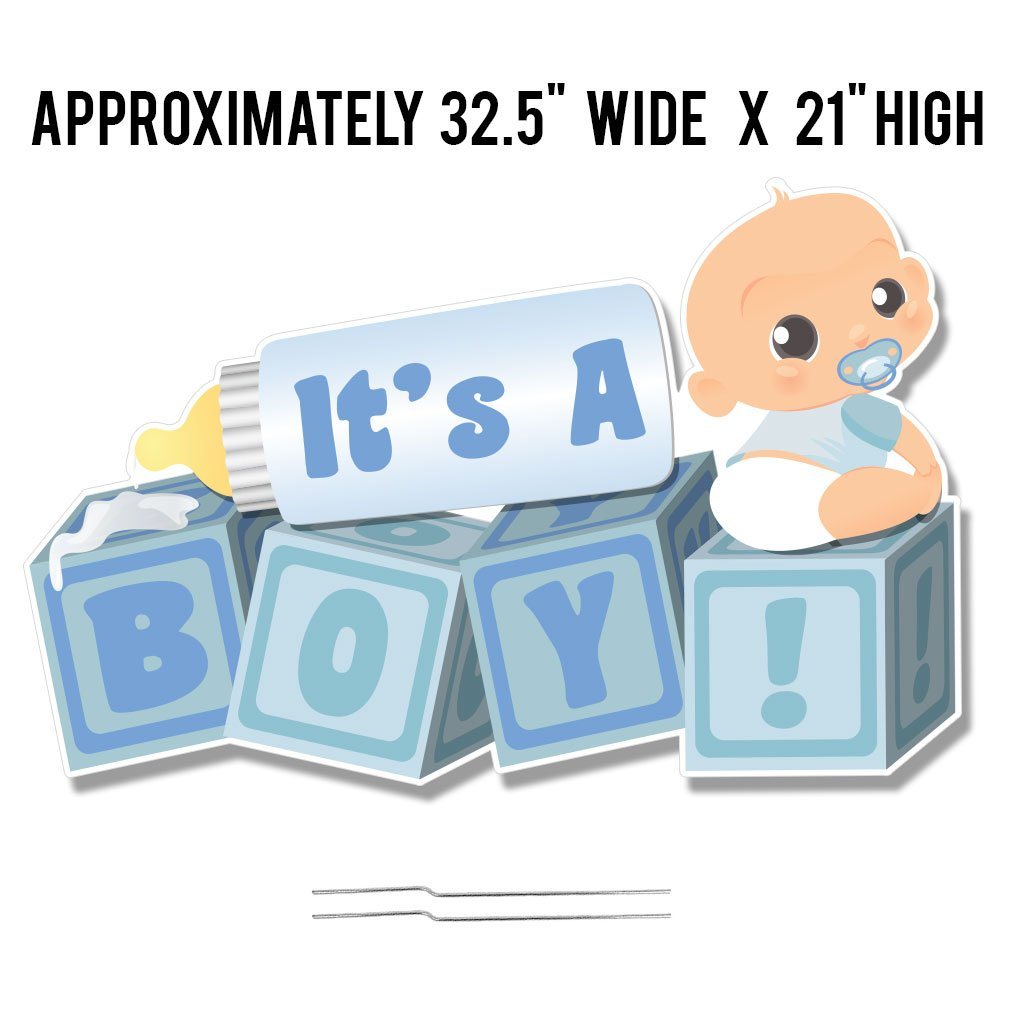 It's a Boy! Die Cut Baby Blocks, Baby Announcement Yard Sign (Light Skin Tone) - FREE SHIPPING