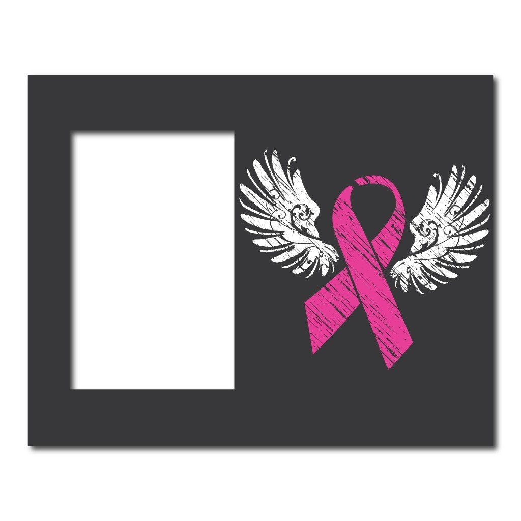 Pink Ribbon with Wings Breast Cancer Decorative Picture Frame - Holds