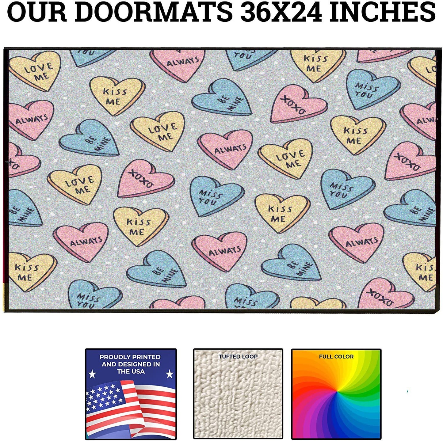 Candy Hearts Doormat (19983)