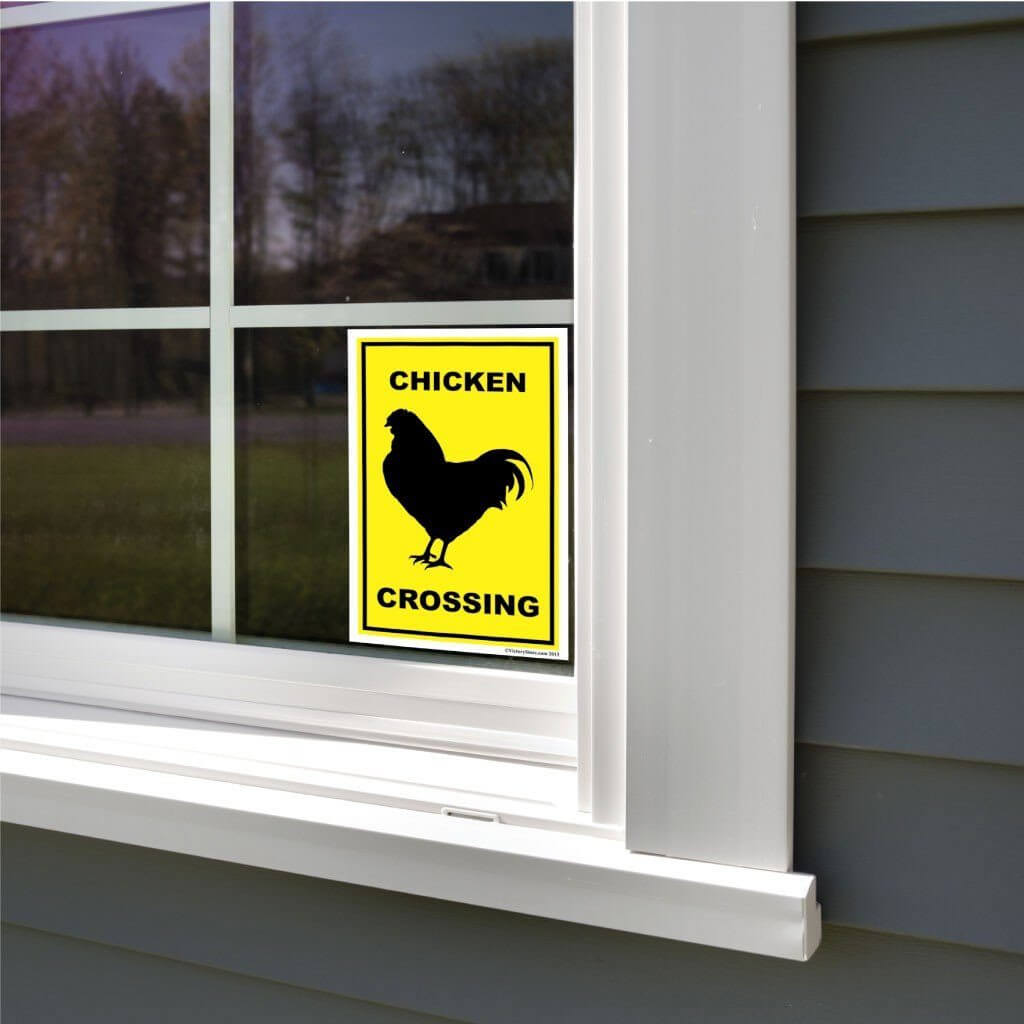 Chicken Crossing Sign or Sticker