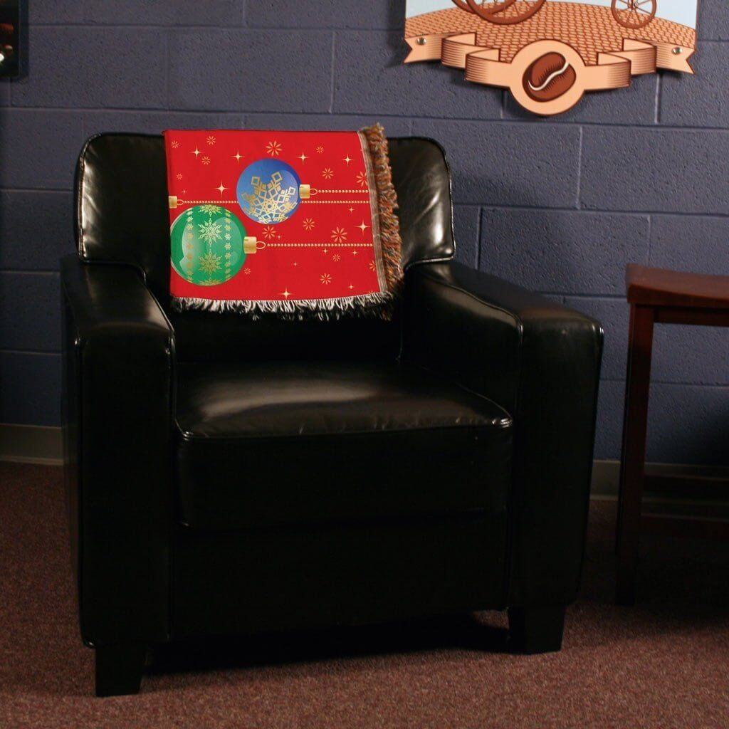 Christmas Ornaments Woven Blanket