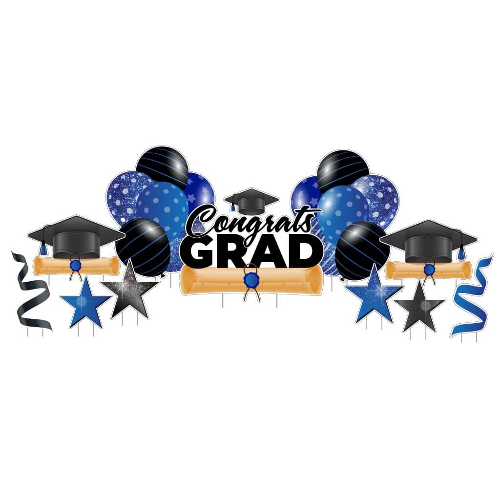 Congrats Grad Blue Graduation Flash & Flair 11 pc set (20025d)