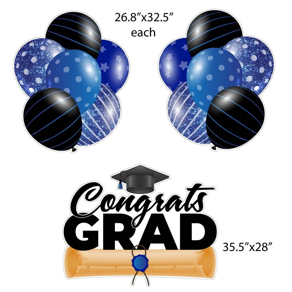 Congrats Grad Blue Graduation Flash & Flair 11 pc set (20025d)