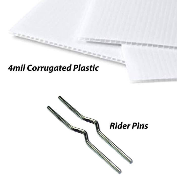 rider sign with rider pins