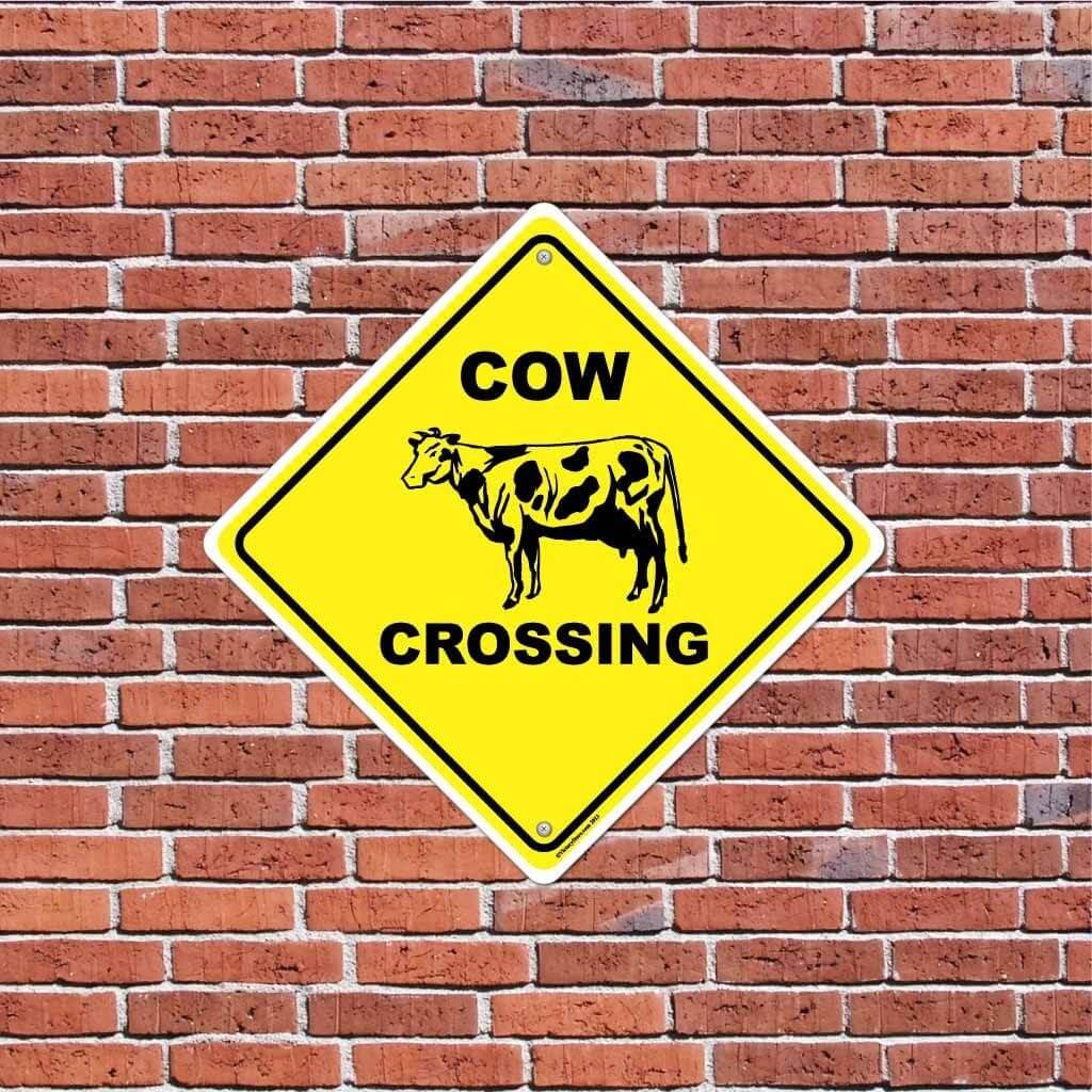 Cow Crossing Sign or Sticker