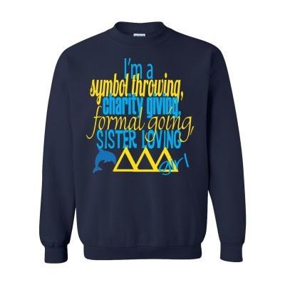 Tri Delta Black Crewneck Sweatshirt FREE SHIPPING