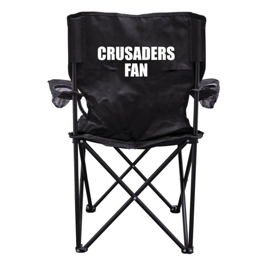 Crusaders Fan Black Folding Camping Chair with Carry Bag