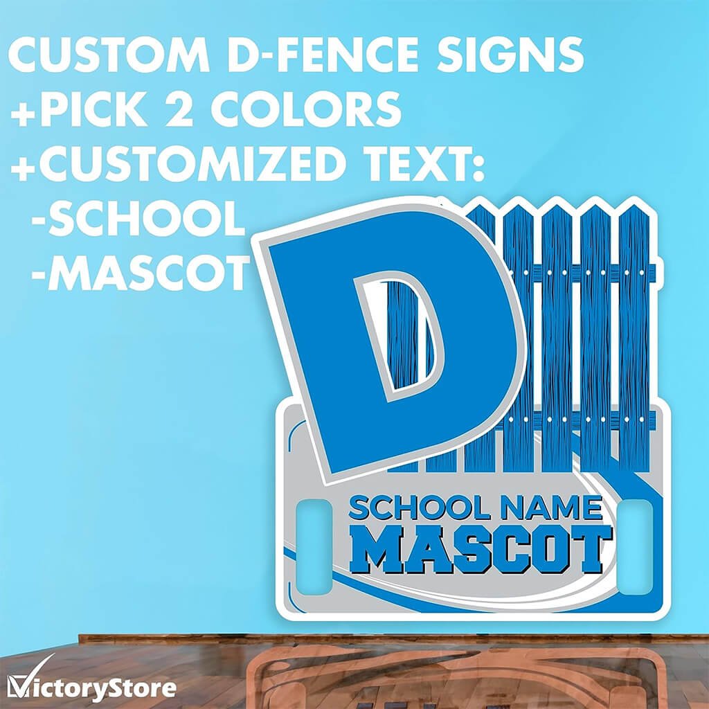 Custom D Fence Sign Cutout Spirt Cheer Words for Football