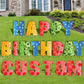 Custom Happy Birthday Confetti Colored Letters Yard Decoration Set