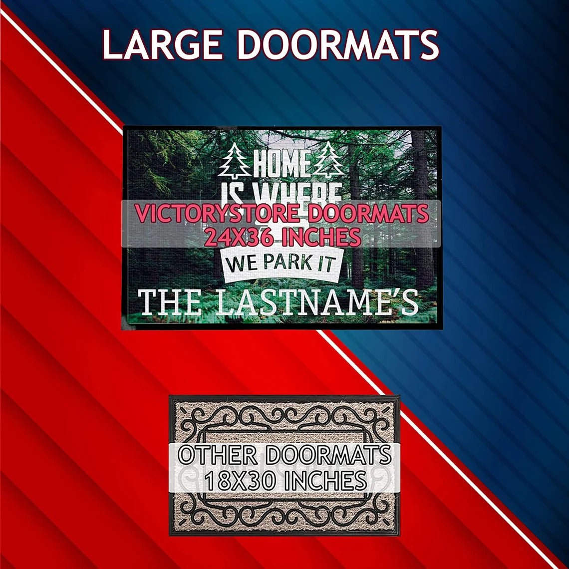 Custom Home is Where We Park It Camping Doormat