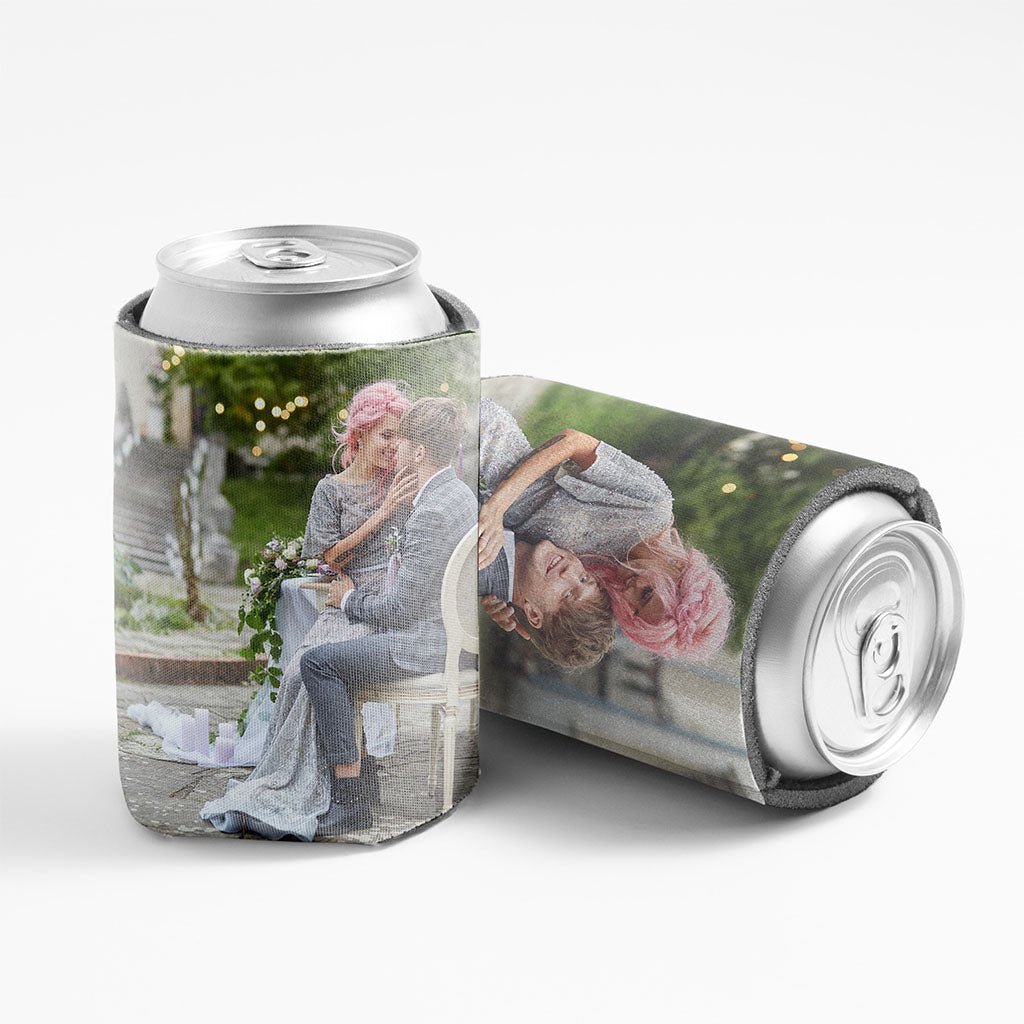 Custom Photo Wedding Can Coolers