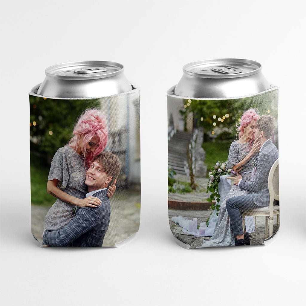 Custom Photo Wedding Can Coolers