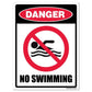 Danger No Swimming Sign or Sticker - #2