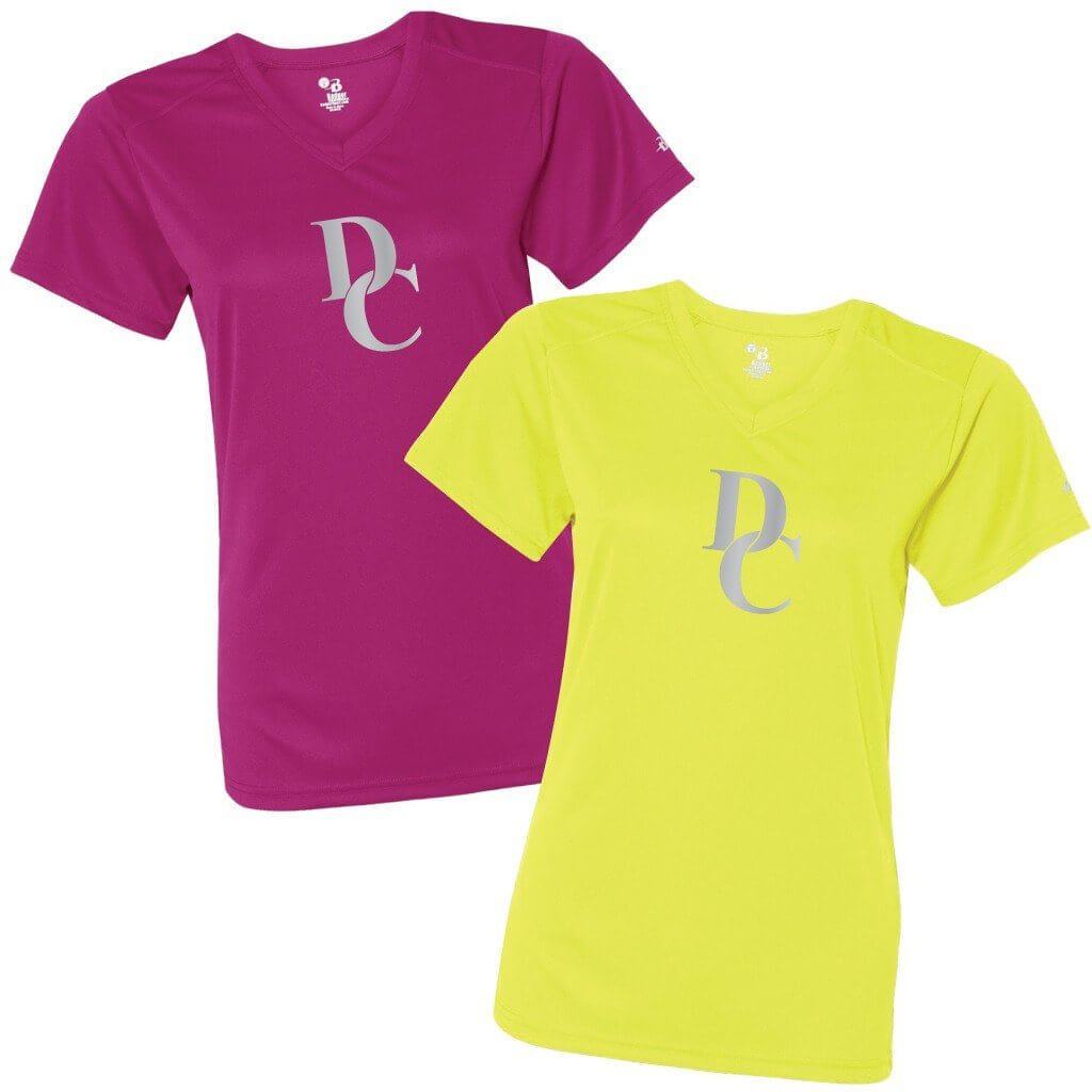 Central "DC" Women's Safety Runner Reflective V-neck Performance Shirt