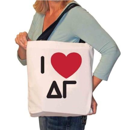 I Love Delta Gamma Canvas Tote Bag