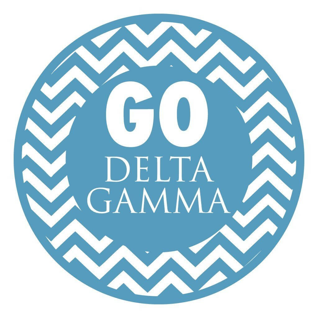 Delta Gamma Canvas Tote Bag - Chevron Stripes Design