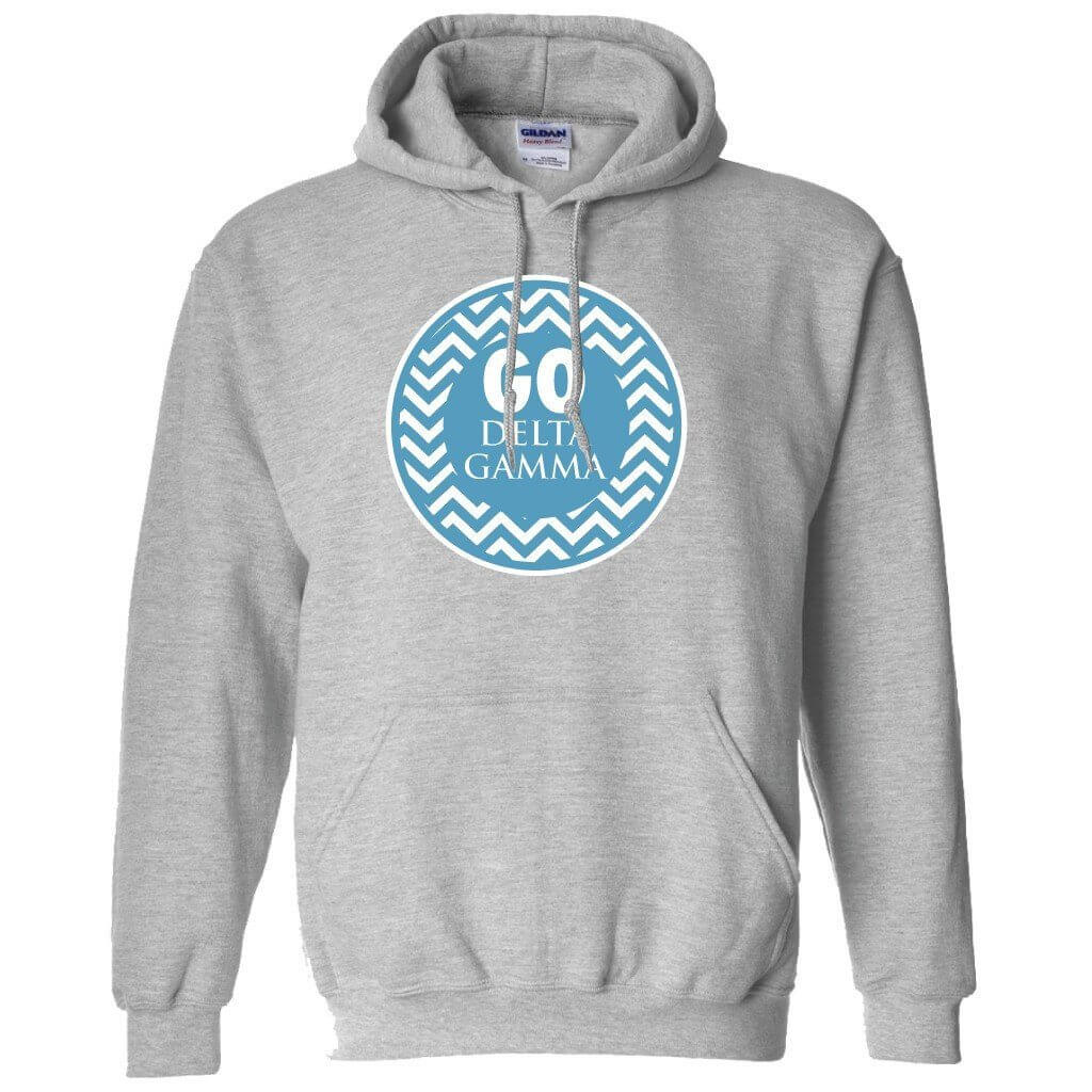 Delta Gamma Hooded Sweatshirt "Go Delta Gamma" Design FREE SHIPPING