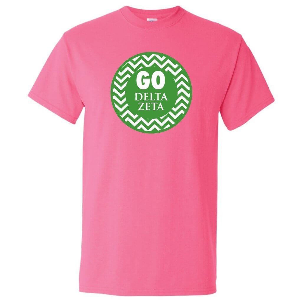 Delta Zeta - Chevron Stripes Design T-Shirt - FREE SHIPPING