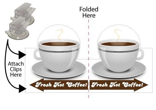 Coffee with Arrow 3D Window Sign Design