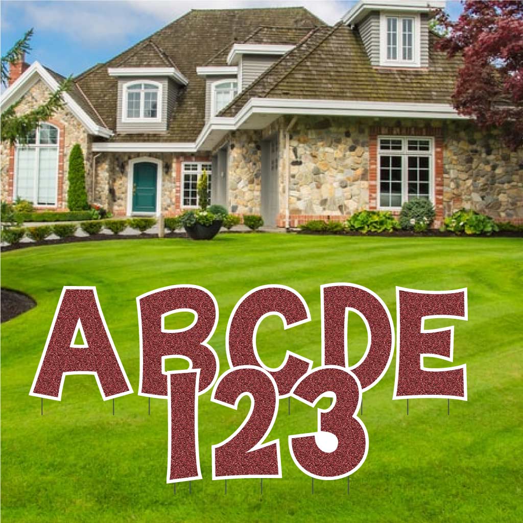 Faux Glitter 18" KG The Last Time Alphabet & Number Yard Decoration Set - 36 pc set