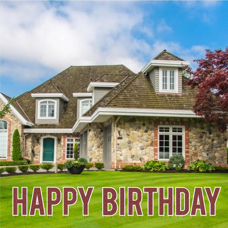 Faux Glitter 24" Bebas Happy Birthday Yard Greeting 13 pc set