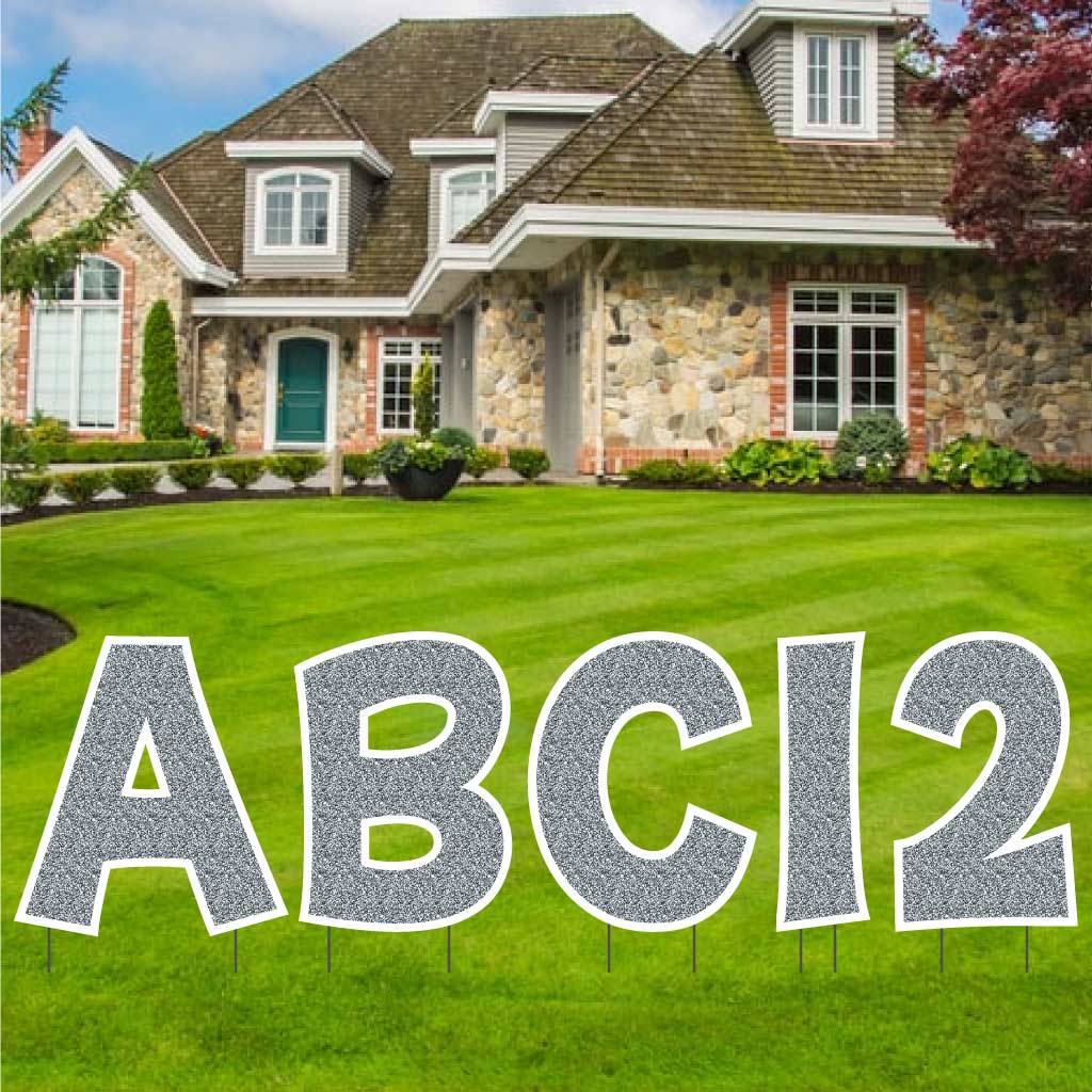 Faux Glitter 24" KG The Last Time Alphabet & Number Set Yard Decoration Set - 36 pc set