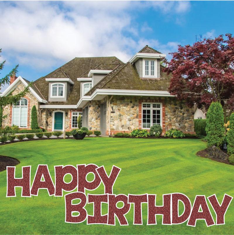 Faux Glitter 24" KG The Last Time Happy Birthday Yard Greeting 13 pc set