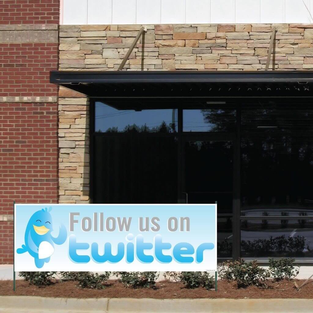Follow Us On Twitter Vinyl Banner with Grommets